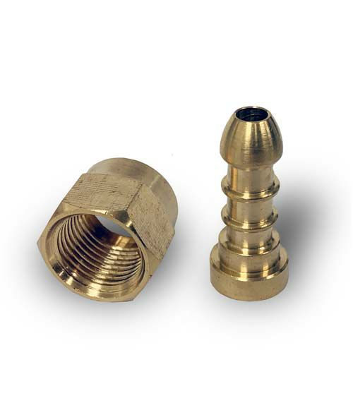 LPG 5/8" BBQ Nut & Stem Nozzle for 8mm Hose
